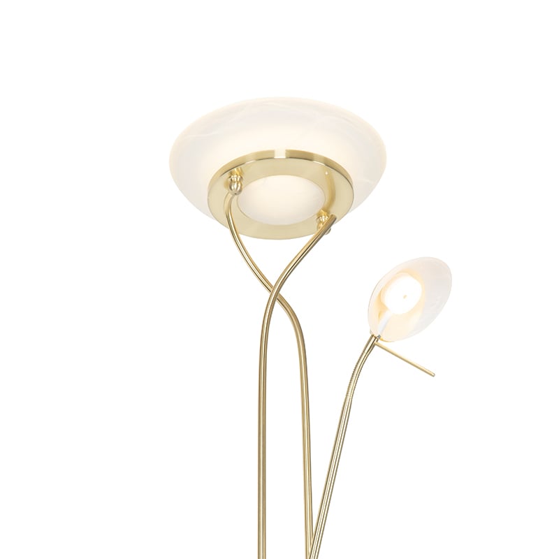 Lampadaire en laiton avec LED et variateur avec lampe de lecture - Empoli