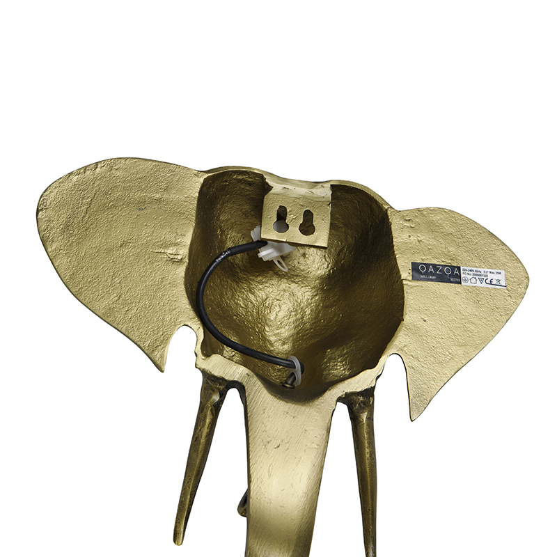 Vintage Wandlampe gold - Elefant