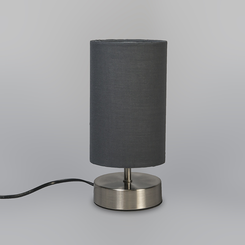 Moderne Tischlampe grau mit Stahl - Milo 2
