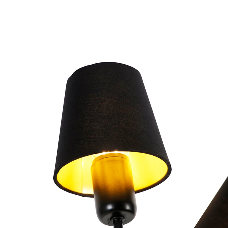 QAZQA Lampada da terra wimme - Design - Acciaio,Tessuto - Nero - Oblungo  Max. 3 x Watt