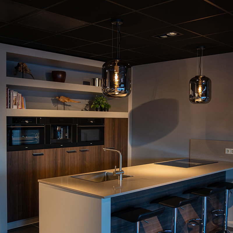 Design Pendant Light Black with Smoke Glass - Bliss