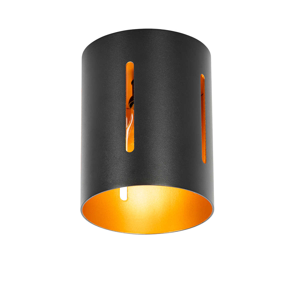 Plafoniera di design nera con interno dorato - Yana