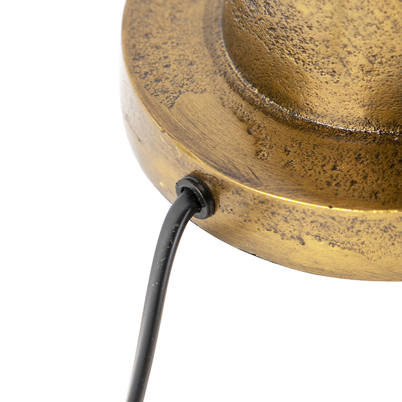 Lámpara de mesa Art Deco bronce pantalla terciopelo rojo 35 cm - Pisos