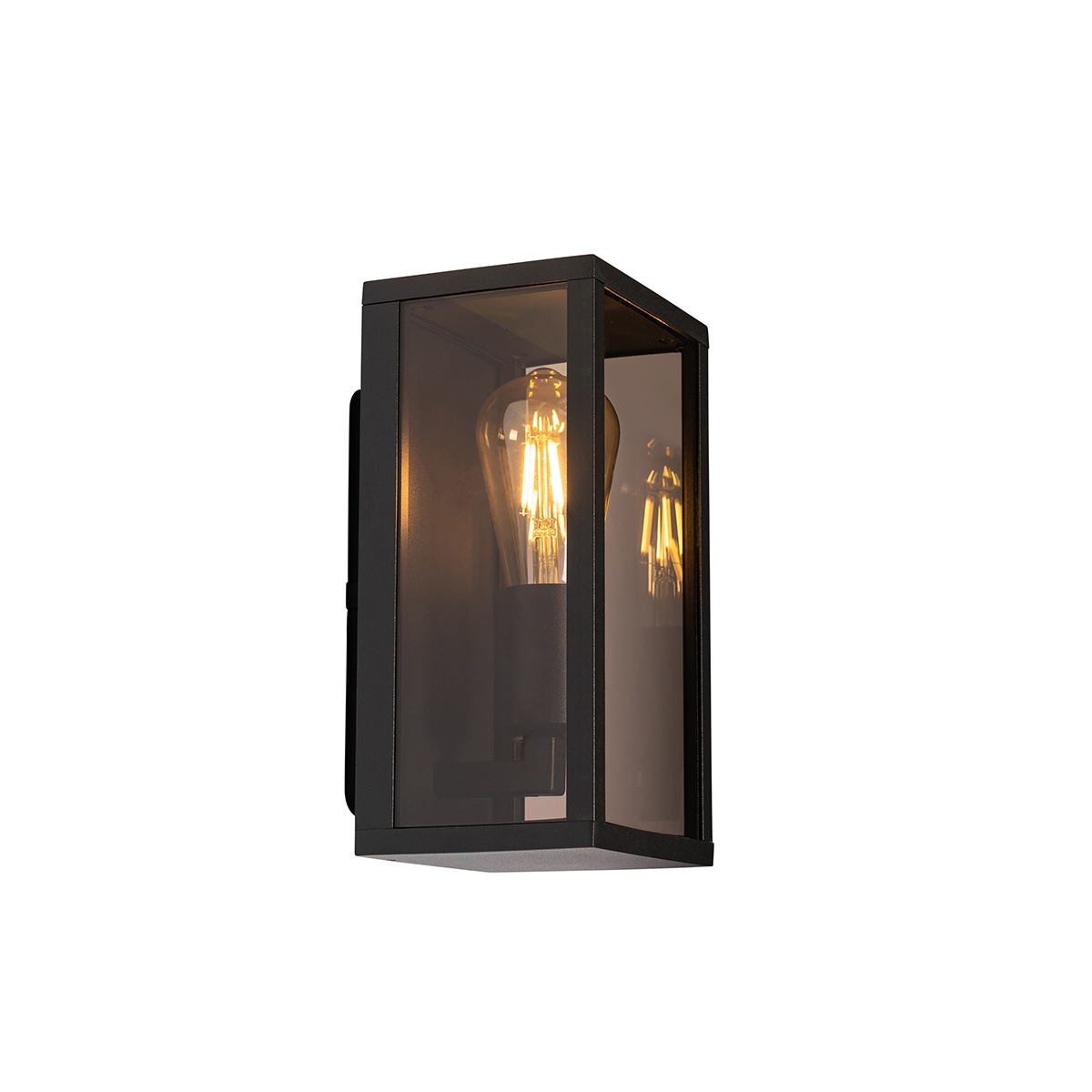 Outdoor Wall Light Black with Smoke Glass 26 cm IP44 - Charlois