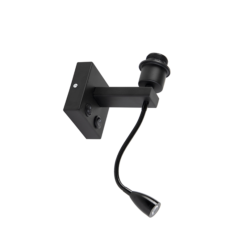 Modern Wall Light Black with Flexible Arm - Brescia Combi