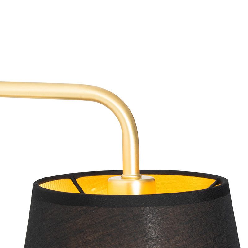 Applique moderna nera e oro con luce di lettura - Renier