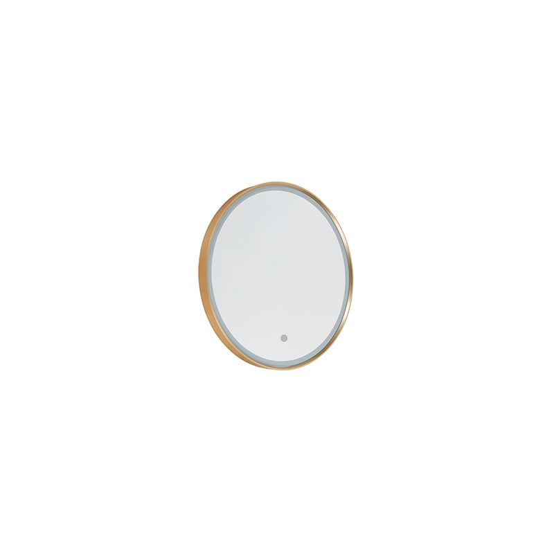 Round bathroom mirror gold incl. LED with touch dimmer Miral