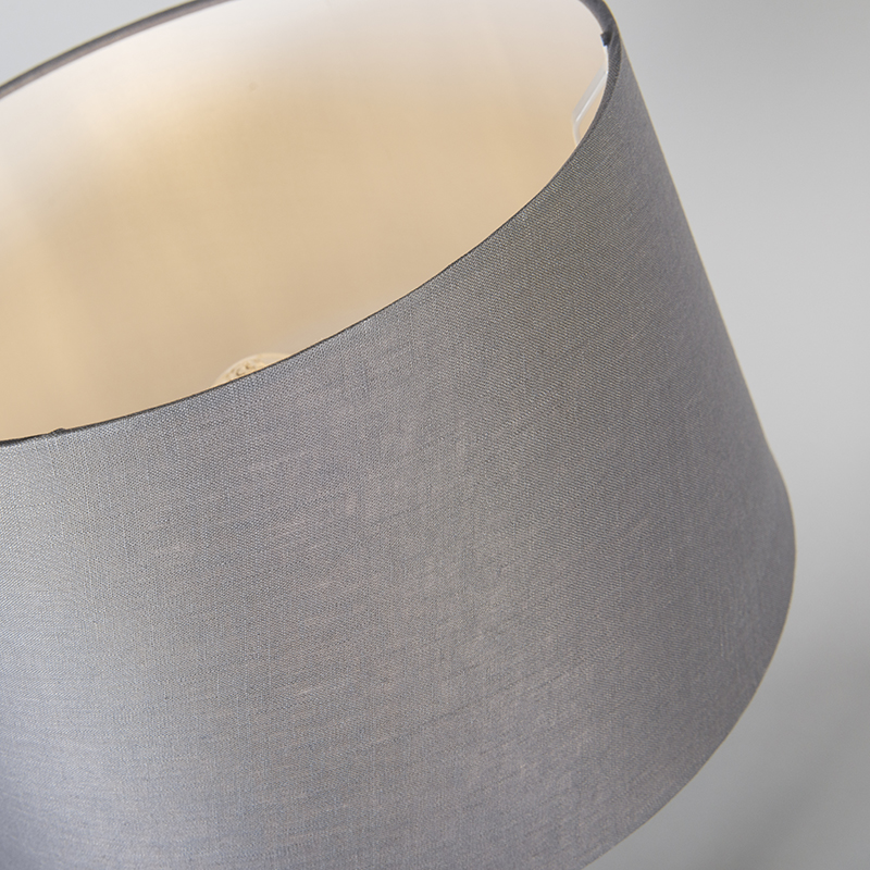 Steel Table Lamp with Grey Lampshade 35 cm Adjustable - Parte