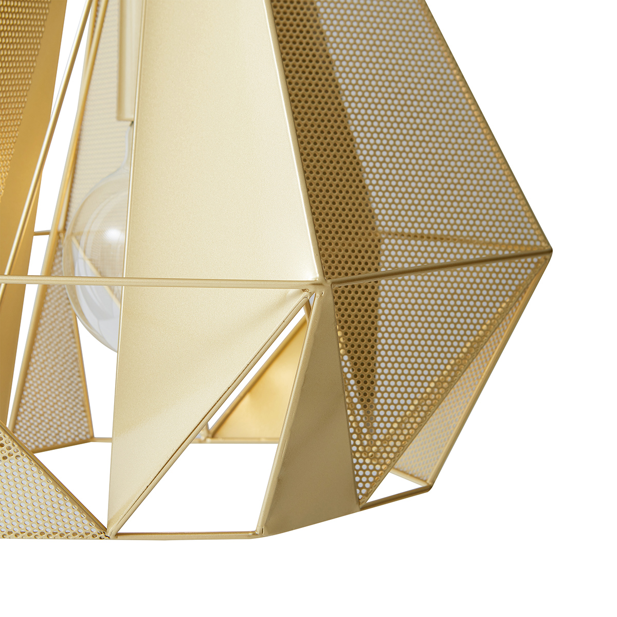 Lampada a sospensione industriale oro con rete 3 luci - Carcass