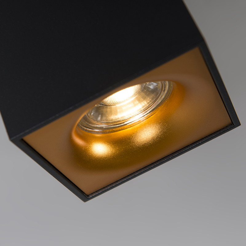 Foco moderno negro con dorado - Quba Delux