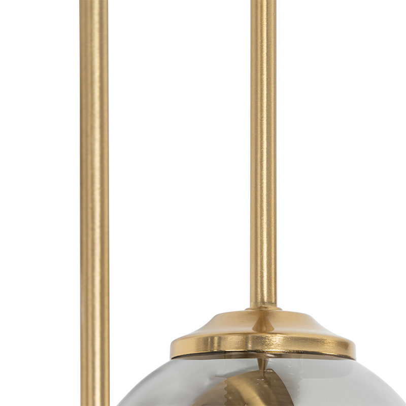 Modern Ceiling Light Gold 5-Light with Smoke Glass - Athens