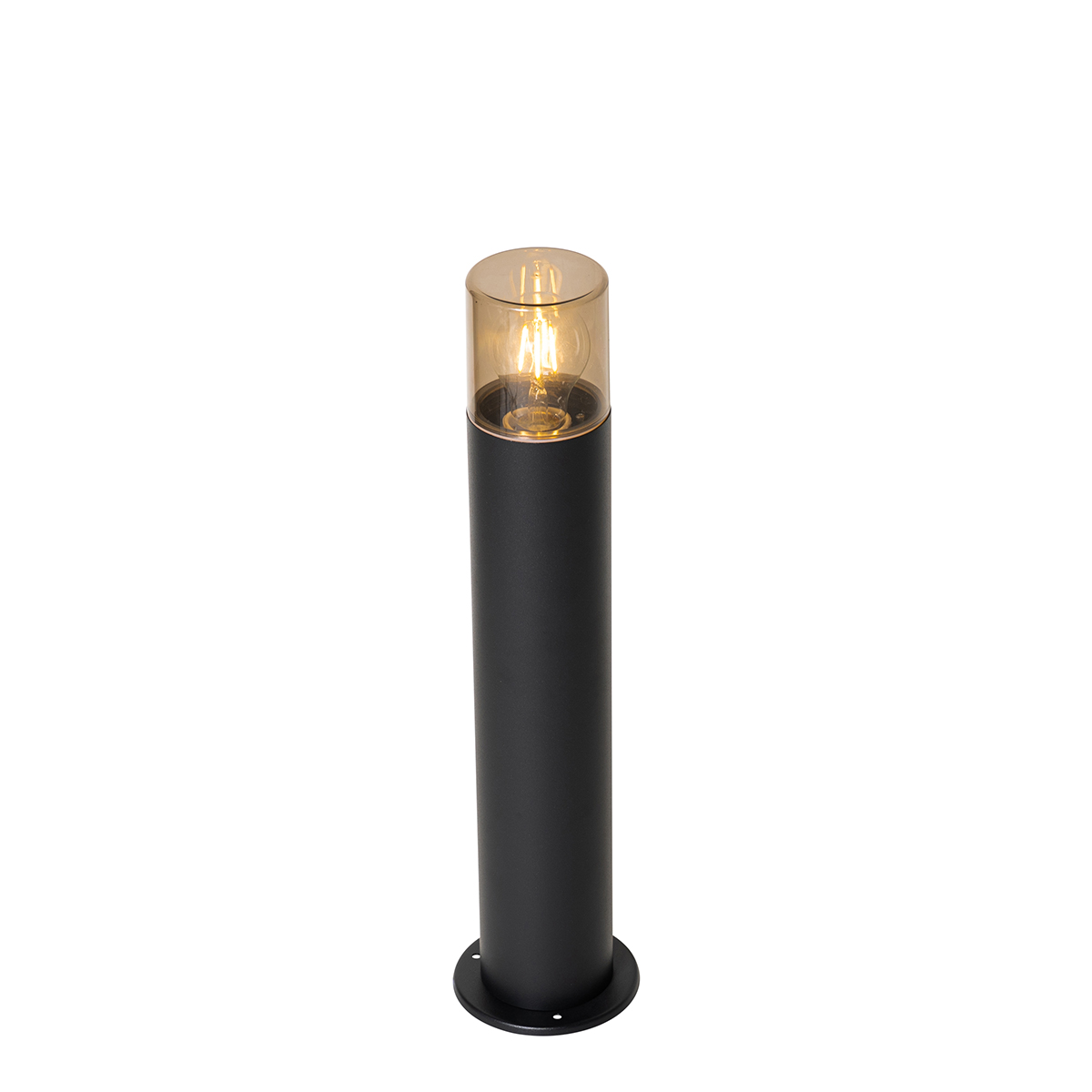 Lampada da terra da esterno nera con paralume fumé 50 cm - Odense
