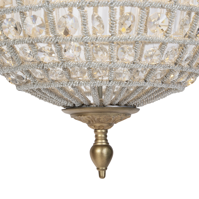 Art Deco Pendant Light Crystal with Gold 35 cm - Kasbah