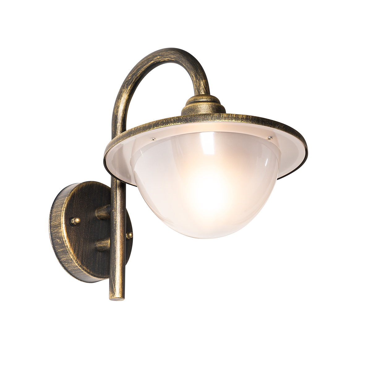 Farol clásico de pared para exterior dorado antiguo IP44 - Bruges