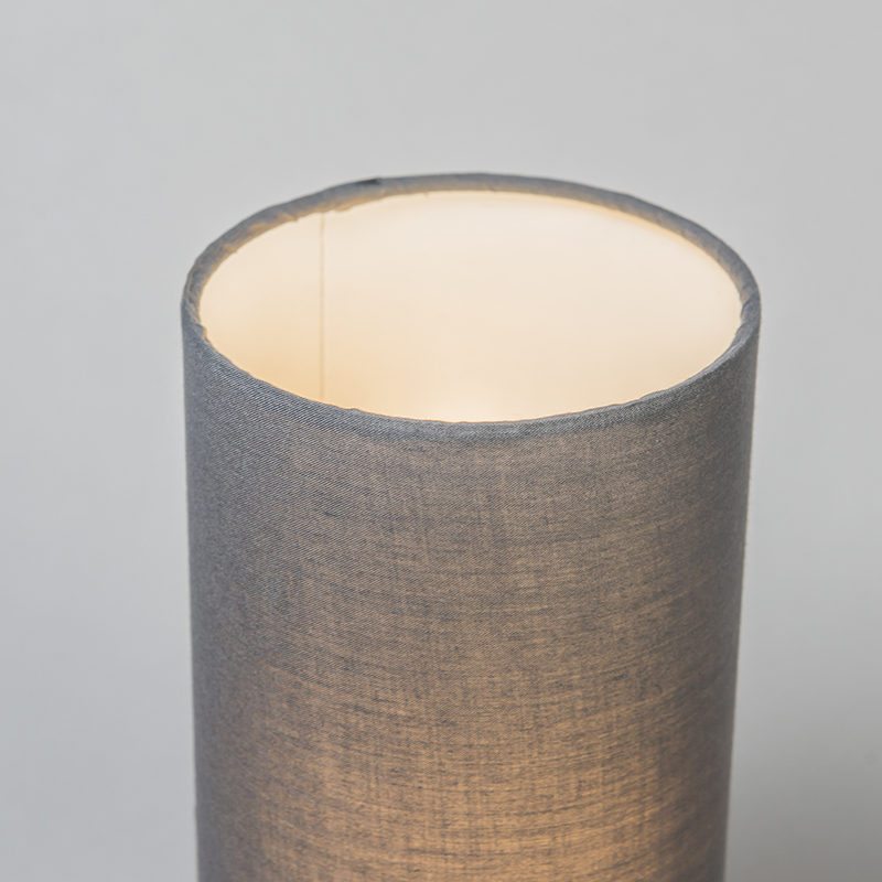 Moderne Tischlampe grau mit Stahl - Milo 2