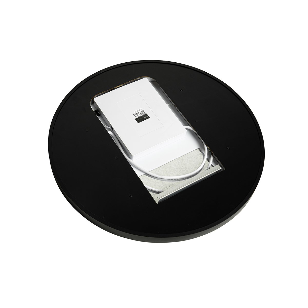 Bathroom mirror black with gold incl. LED and touch dimmer Pim