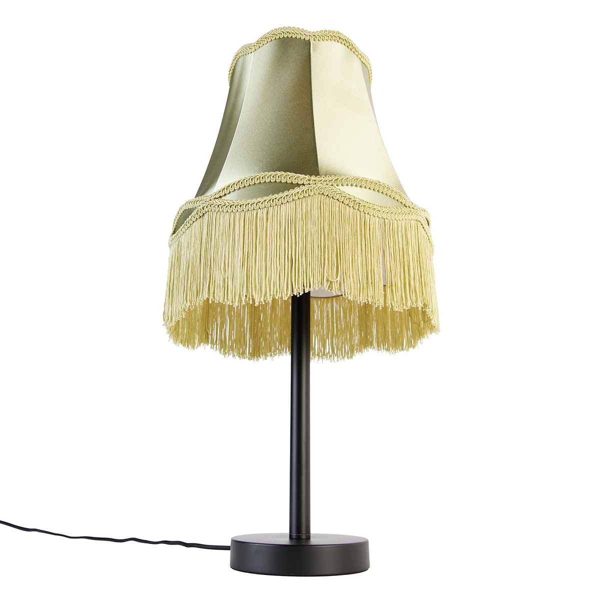 Lámpara de mesa clásica negra con pantalla verde - Simplo