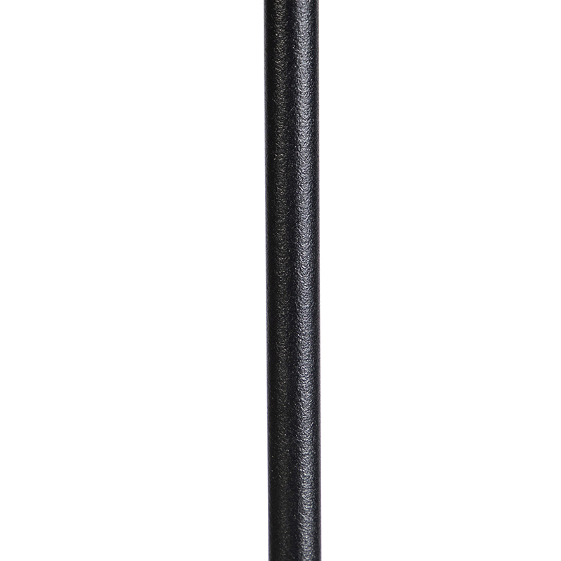 Lampadaire noir avec abat-jour en lin gris foncé 45 cm - Parte