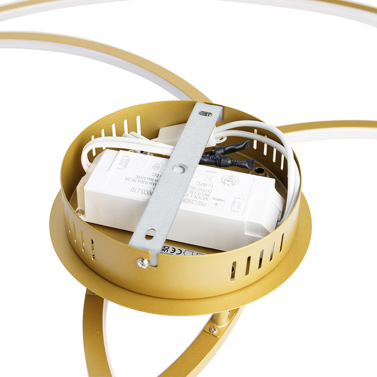 Plafón dorado 78 cm con LED regulable en 3 pasos - Rowin