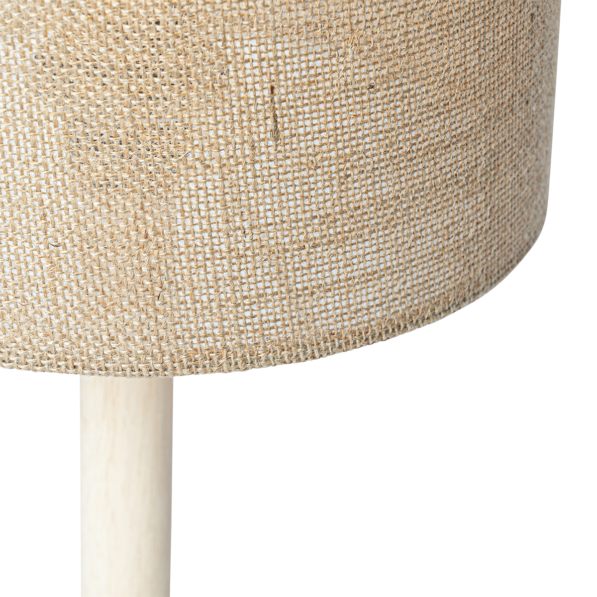 Lampada da tavolo rustica in legno con paralume in lino naturale 25 cm - Mels
