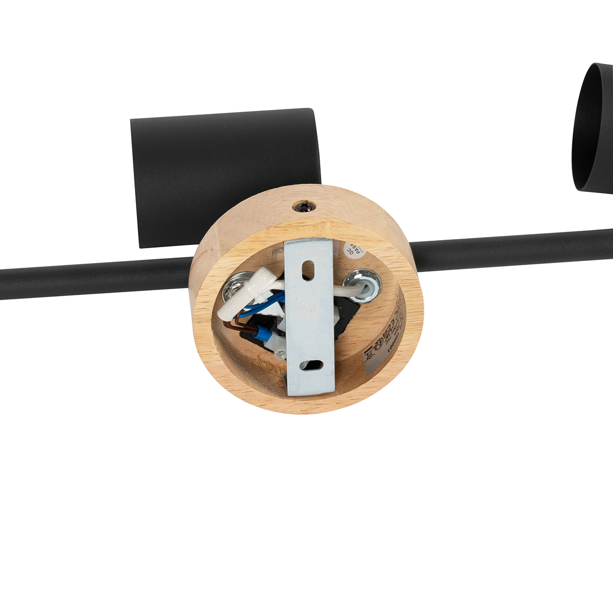 Faretto moderno nero con legno orientabile 3 luci - Jeana