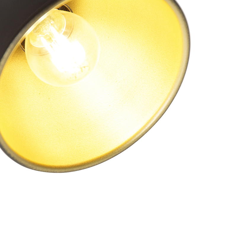 Aplique industrial negro con dorado regulable - Liko