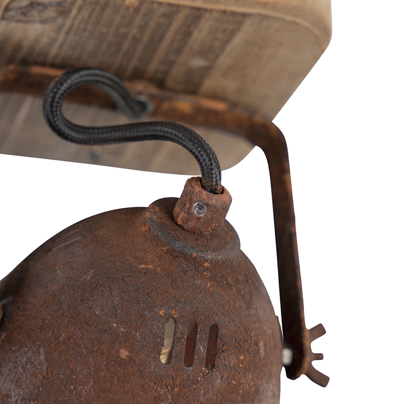 Industrial spot rust brown with wood tiltable - Gina