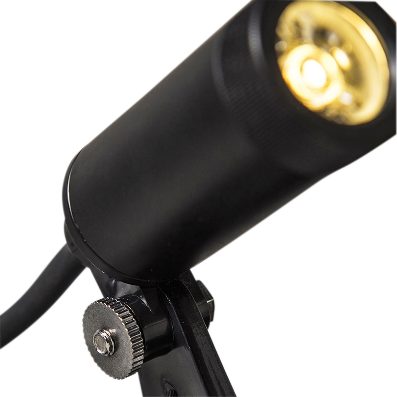 Set of 4 Spike Spotlights Black Incl. LED IP68 - Garly