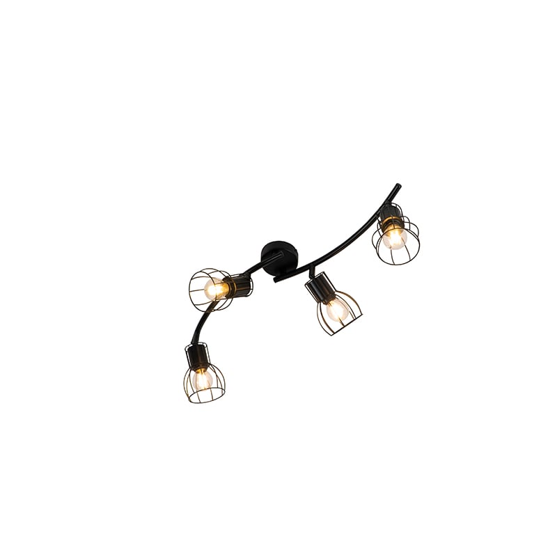 Modern Ceiling Spotlight Black 86 cm 4-Light - Botu