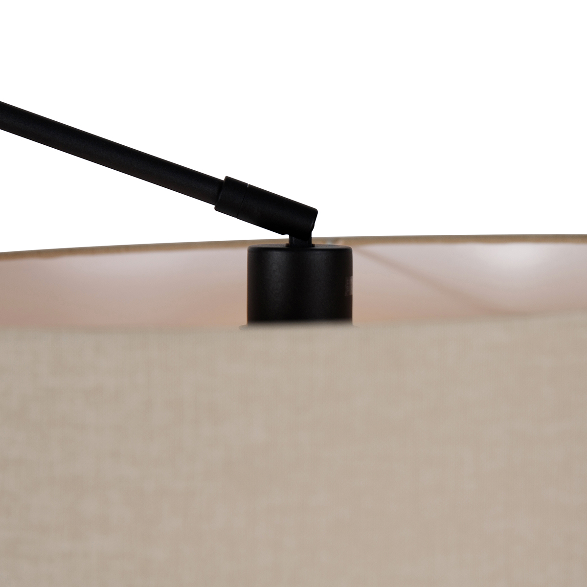 Floor Lamp Black with Light Brown Lampshade 50 cm Adjustable - Editor