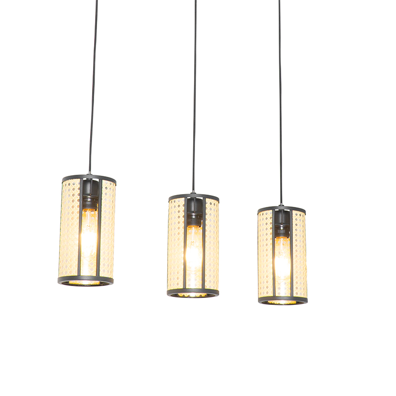 QAZQA Lyani - LED Suspension Multiples - 3 Lumière - L 110 Cm - Acier