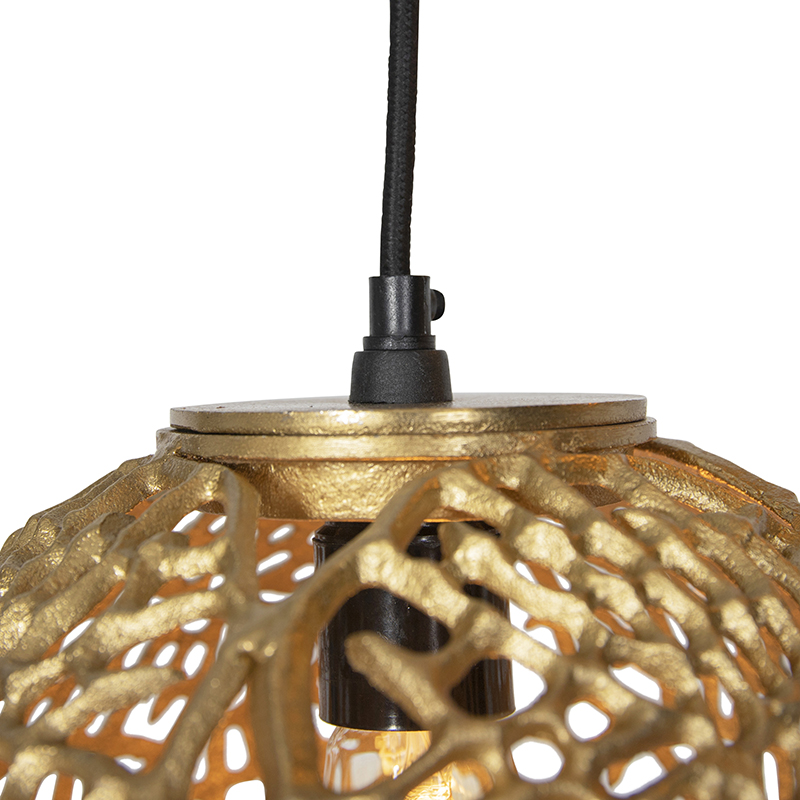 Art Deco Pendant Light Gold Round 3-Light - Maro