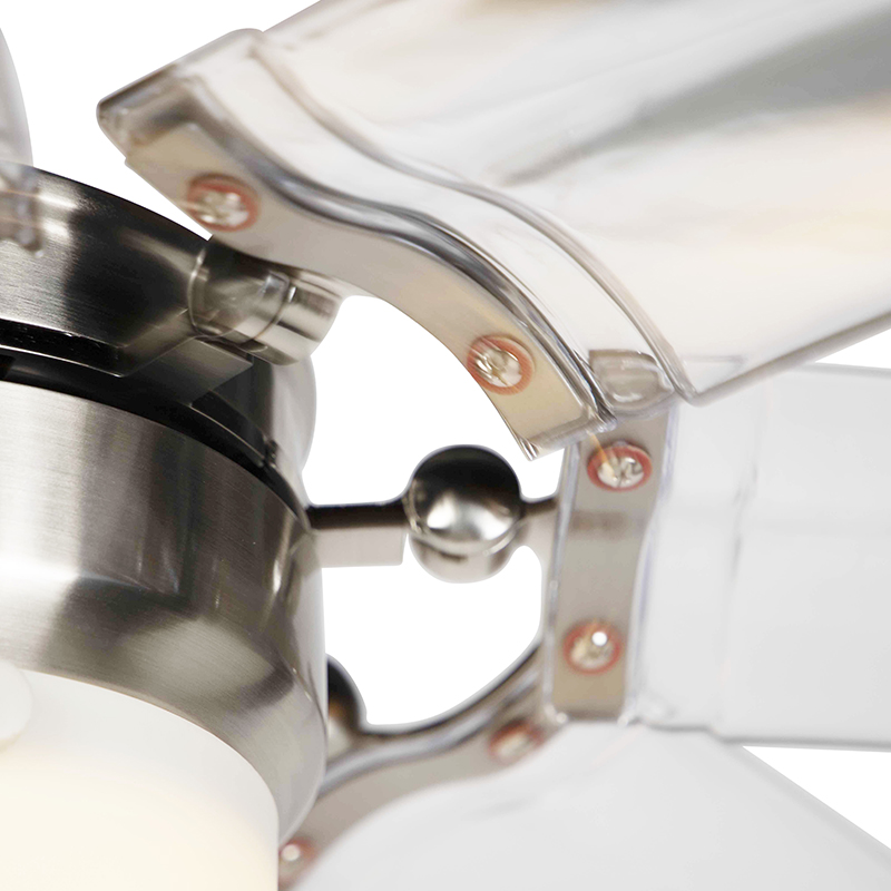 Ventilatore da soffitto argento con telecomando - Wings 42 acciaio