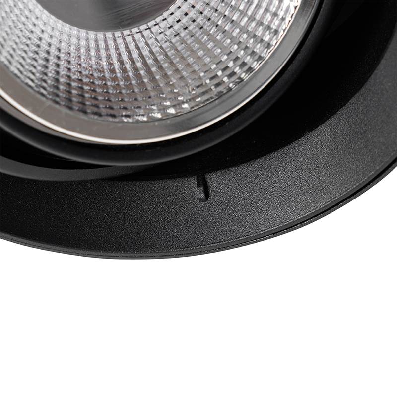 Foco empotrable moderno negro GU10 AR111 redondo sin marco - Oneon