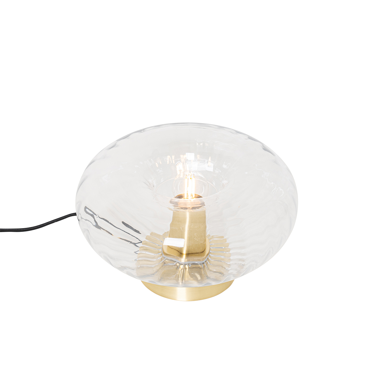 Art Deco Table Lamp Gold with Glass - Ayesha