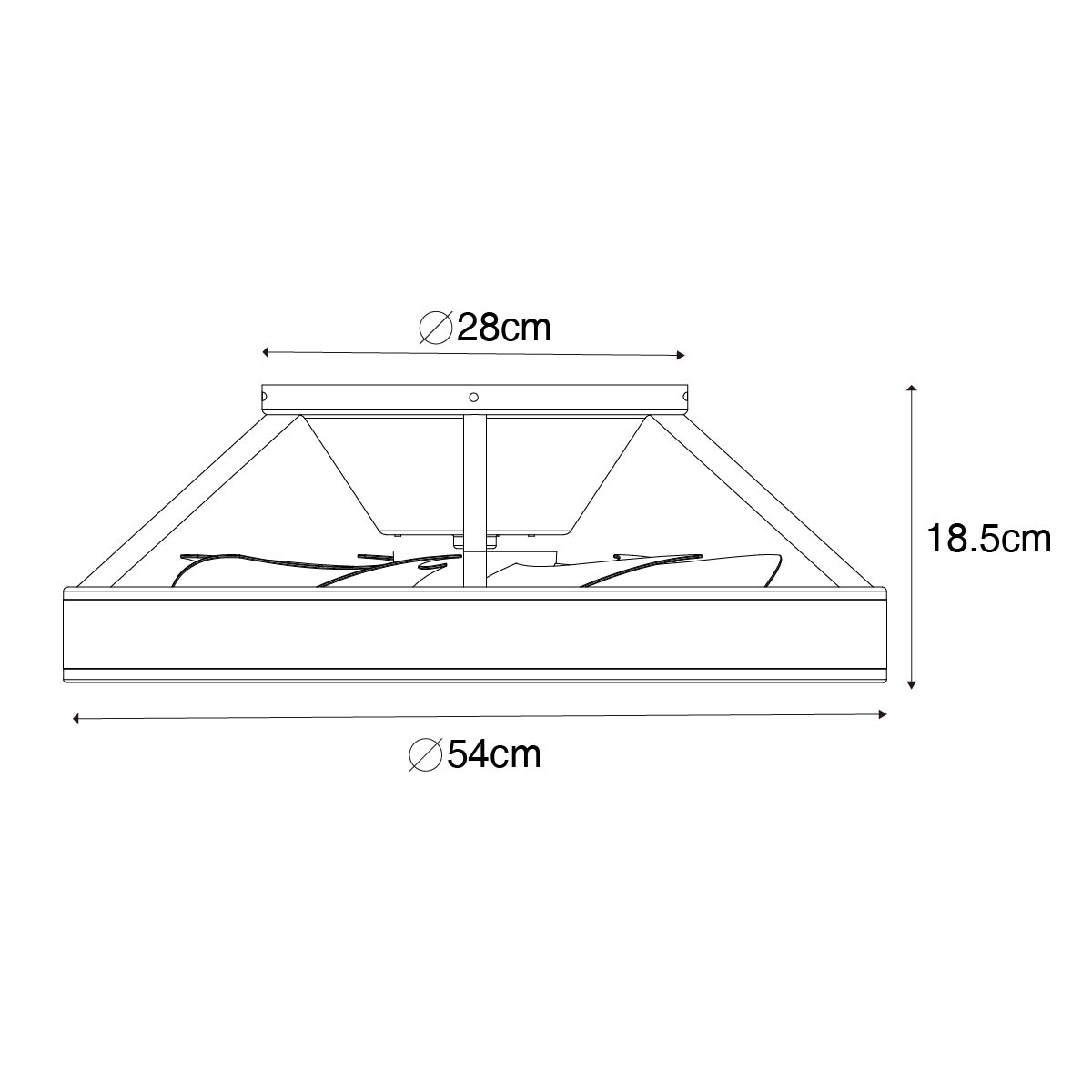 Ventilador de techo inteligente negro 54cm con LED regulable y mando a distancia - Dave