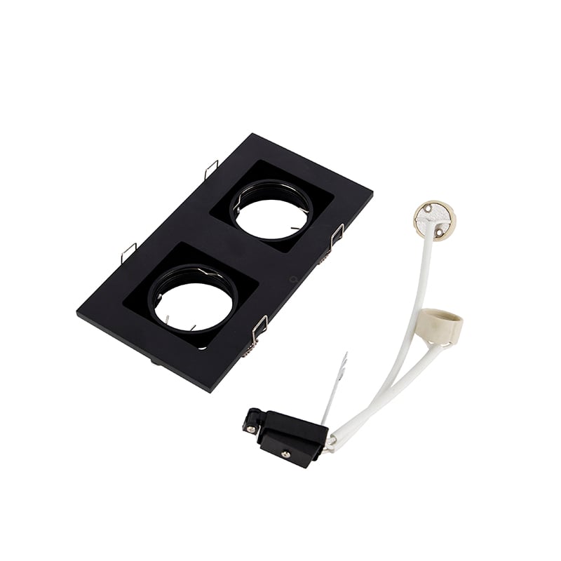 Faretto da incasso nero rettangolare 2 luci - Qure