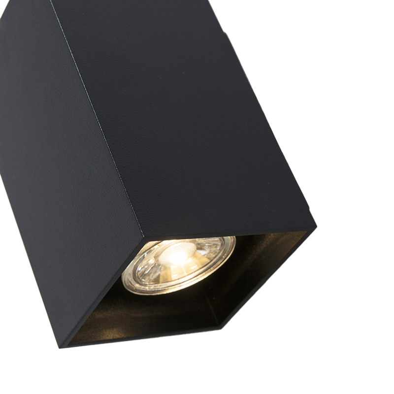 Applique murale moderne noire carrée 2 lumières - Sandy