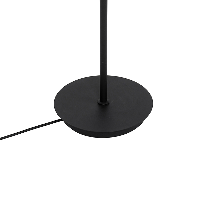 Modern floor lamp black 5-light with smoke glass - Athens