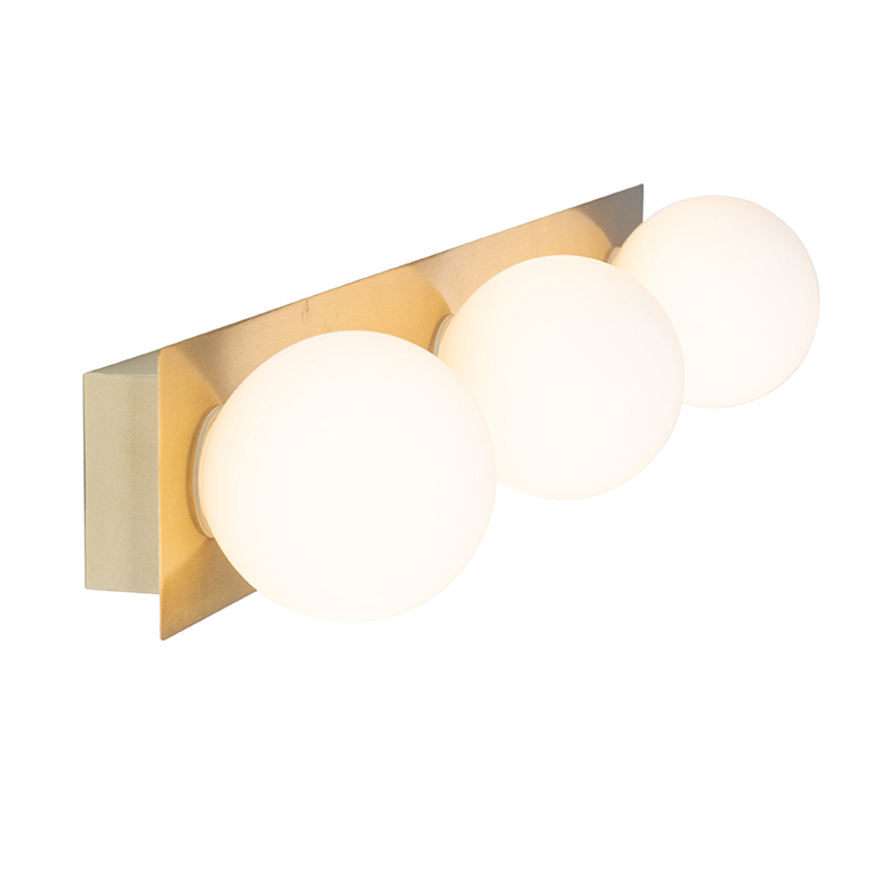 Applique murale moderne dorée 48 cm IP44 3 lumières - Cederic