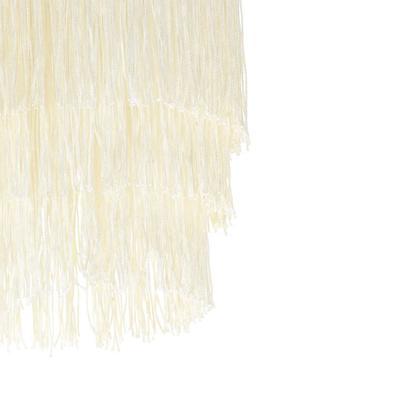 Orientalische Wandleuchte Gold Creme Schirm mit Fransen - Franxa
