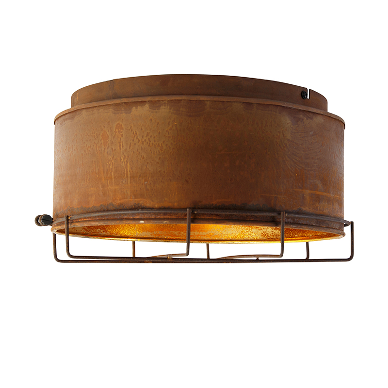 Plafoniera industriale ruggine marrone 35 cm - Barril