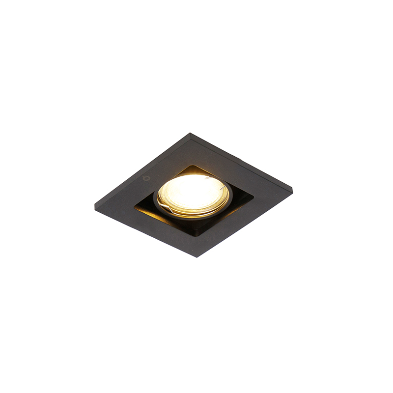 Foco empotrable inteligente negro con WiFi GU10 ajustable - Qure