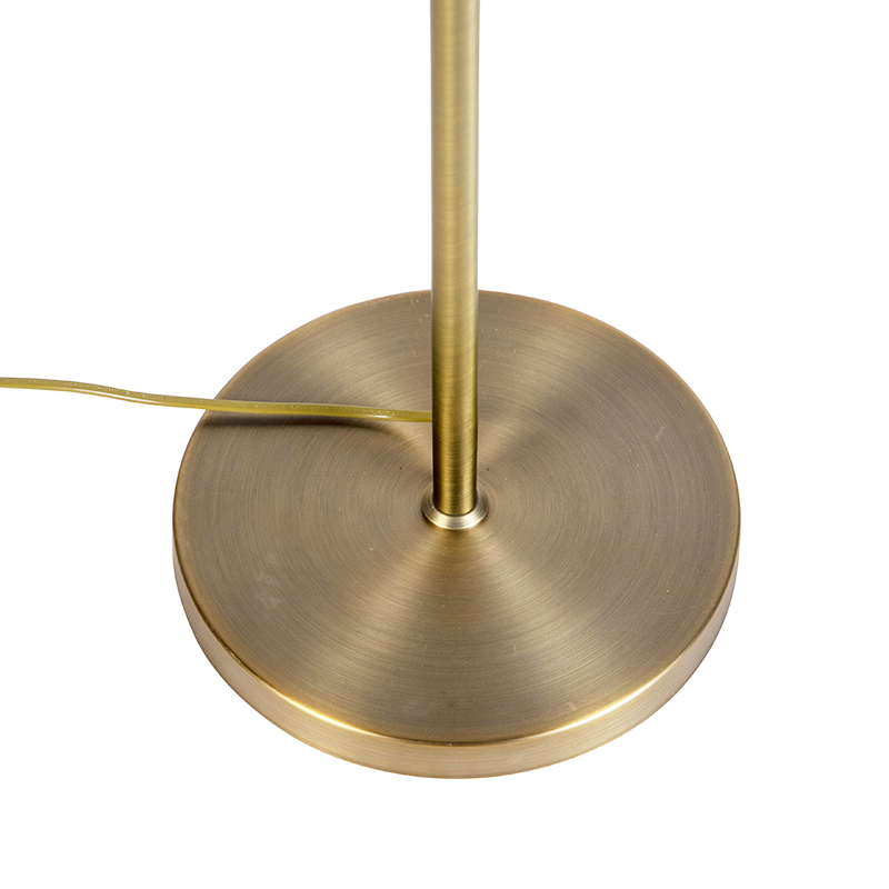 Lampadaire en bronze avec abat-jour en lin taupe 45 cm réglable - Parte