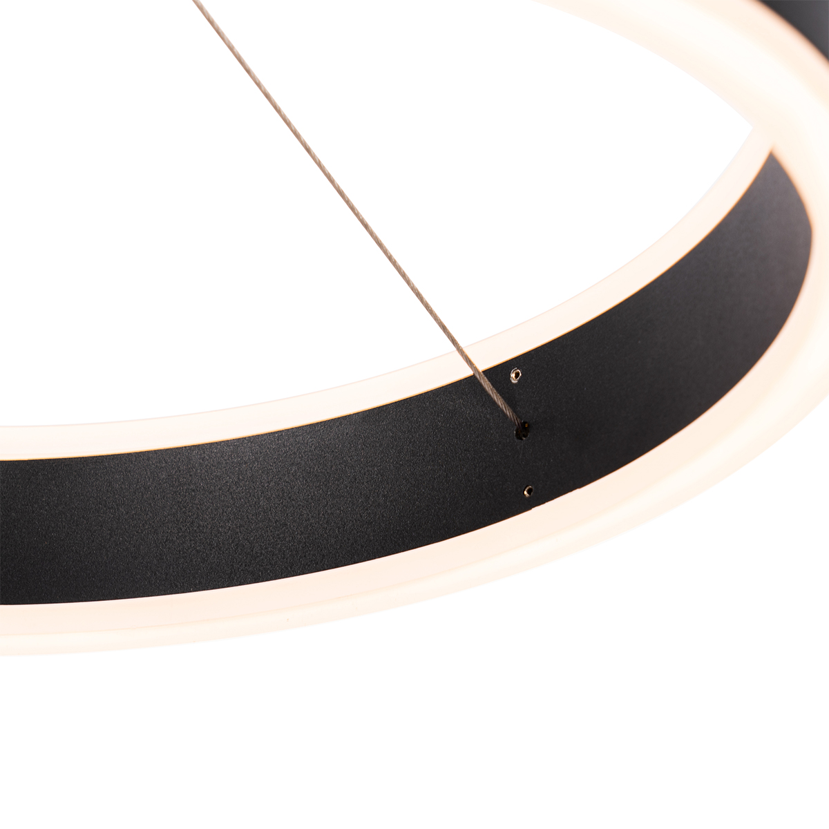 Lampada a sospensione nera 30 cm con LED a 3 livelli di dimmerazione - Lyani