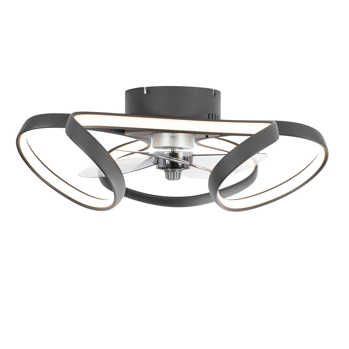 Ceiling Fan Black 55cm incl. LED Dimmable with Remote Control - Mandy