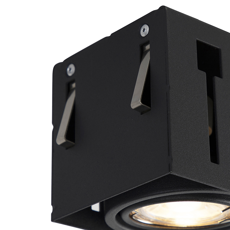 Modern smart recessed spot black trimless incl. 3 GU10 Wifi - Oneon 3