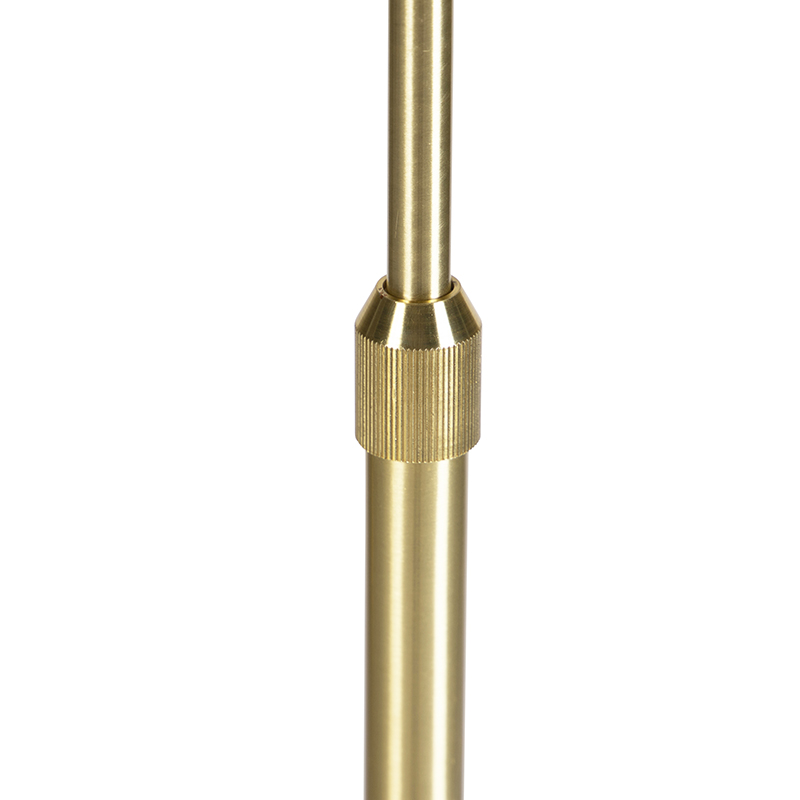 Stehleuchte gold / messing mit Lampenschirm Leinen schwarz 45 cm - Parte