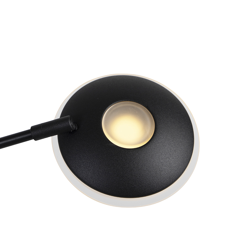 Lampada da terra nera braccio lettura LED e USB - SEVILLA