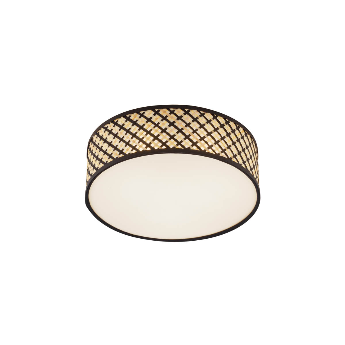 Lámpara de techo de ratán oriental con marco negro 40cm - Tremmo